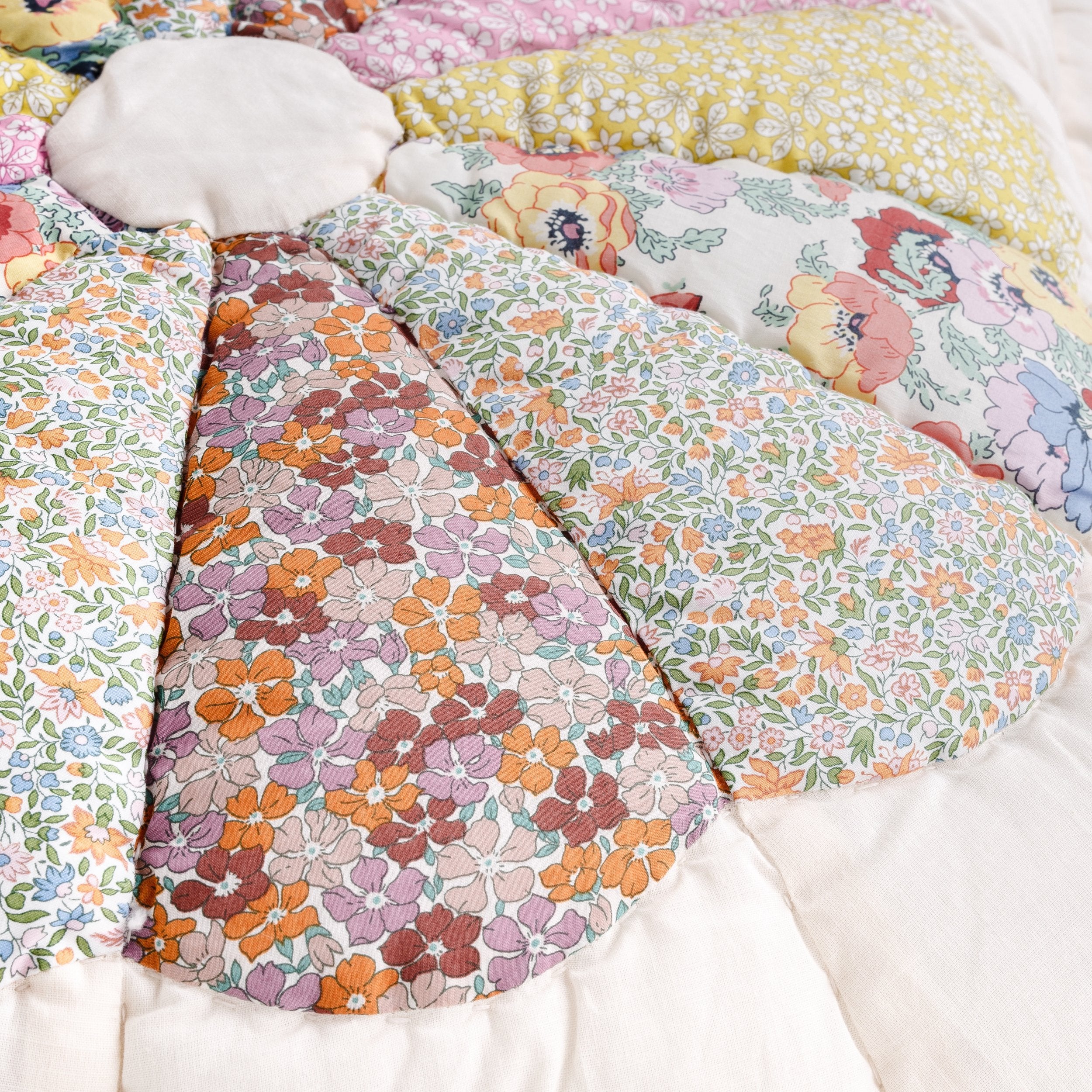Verbena patchwork cushion