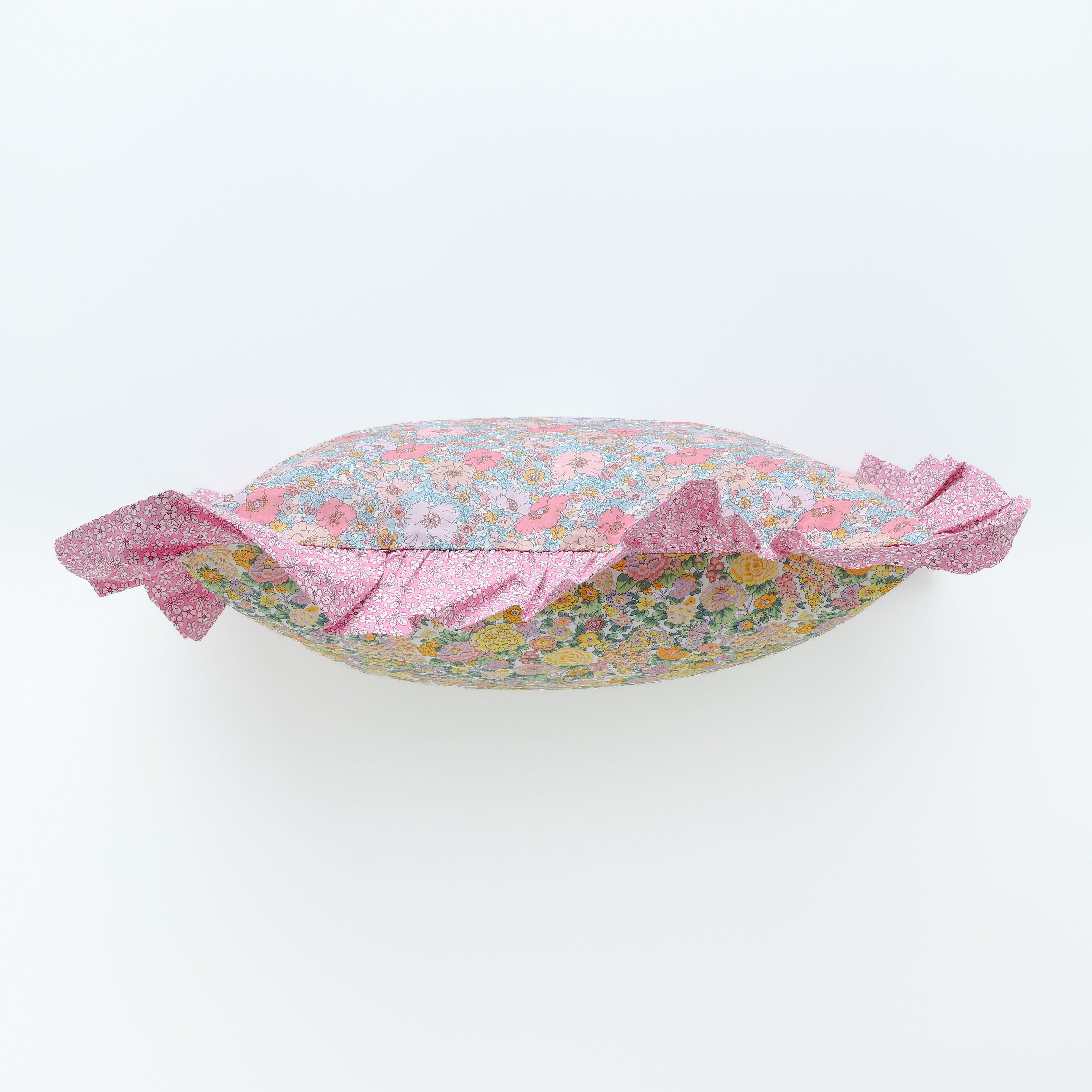 Meadow Song/Elysian Day 'made with Liberty fabrics' frill cushion