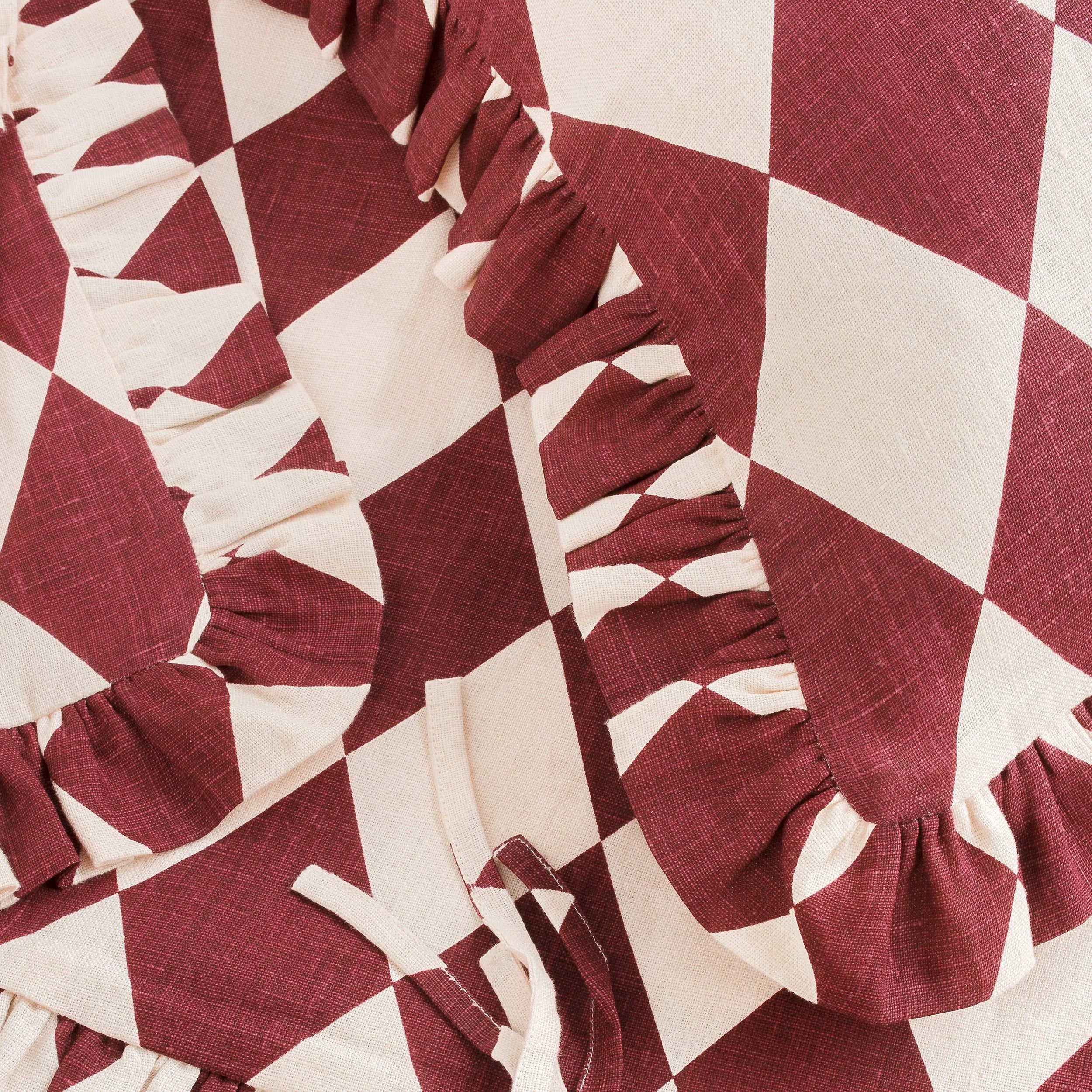 Harlequin bed set in a bag, claret/cream