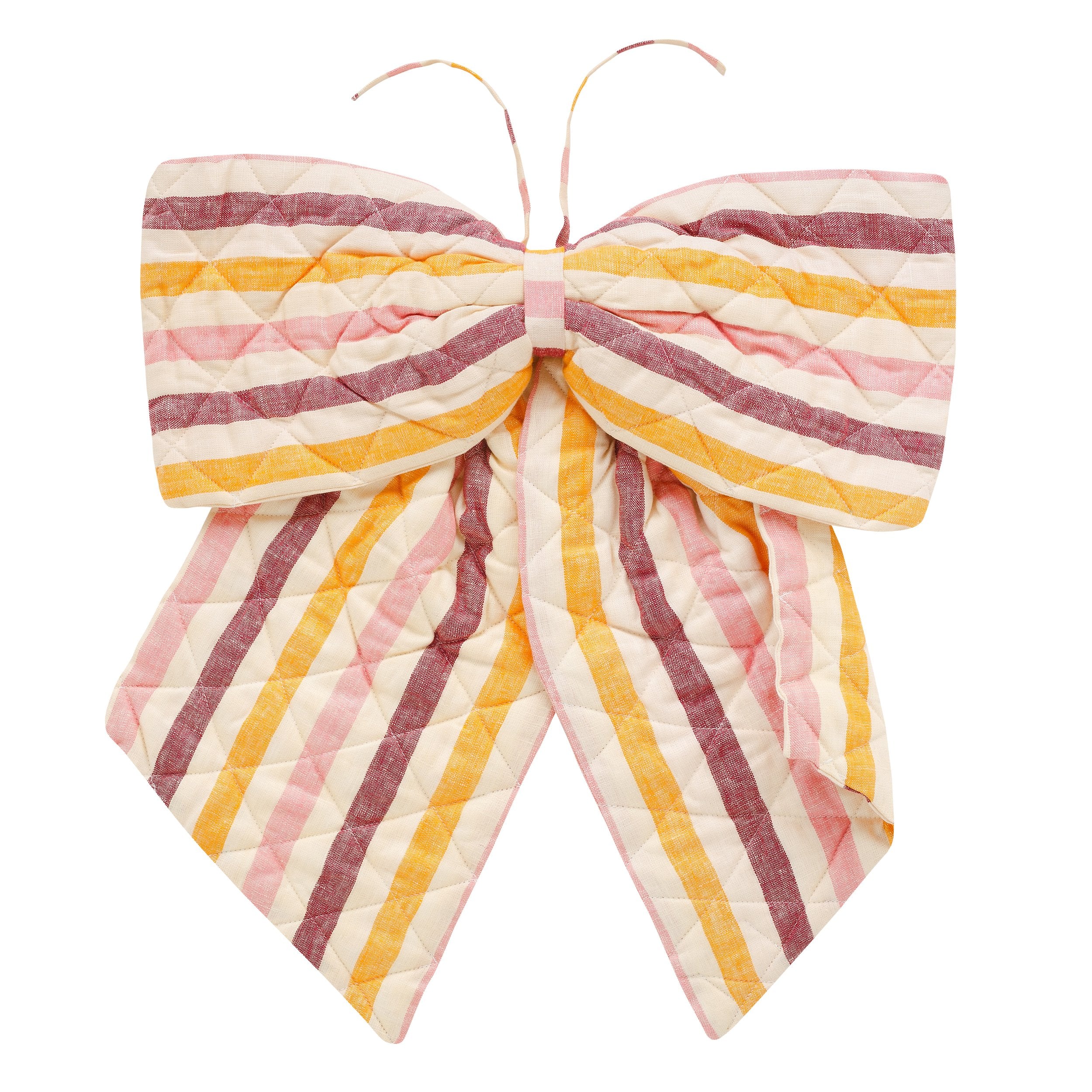 Candy stripe quilted bow, claret