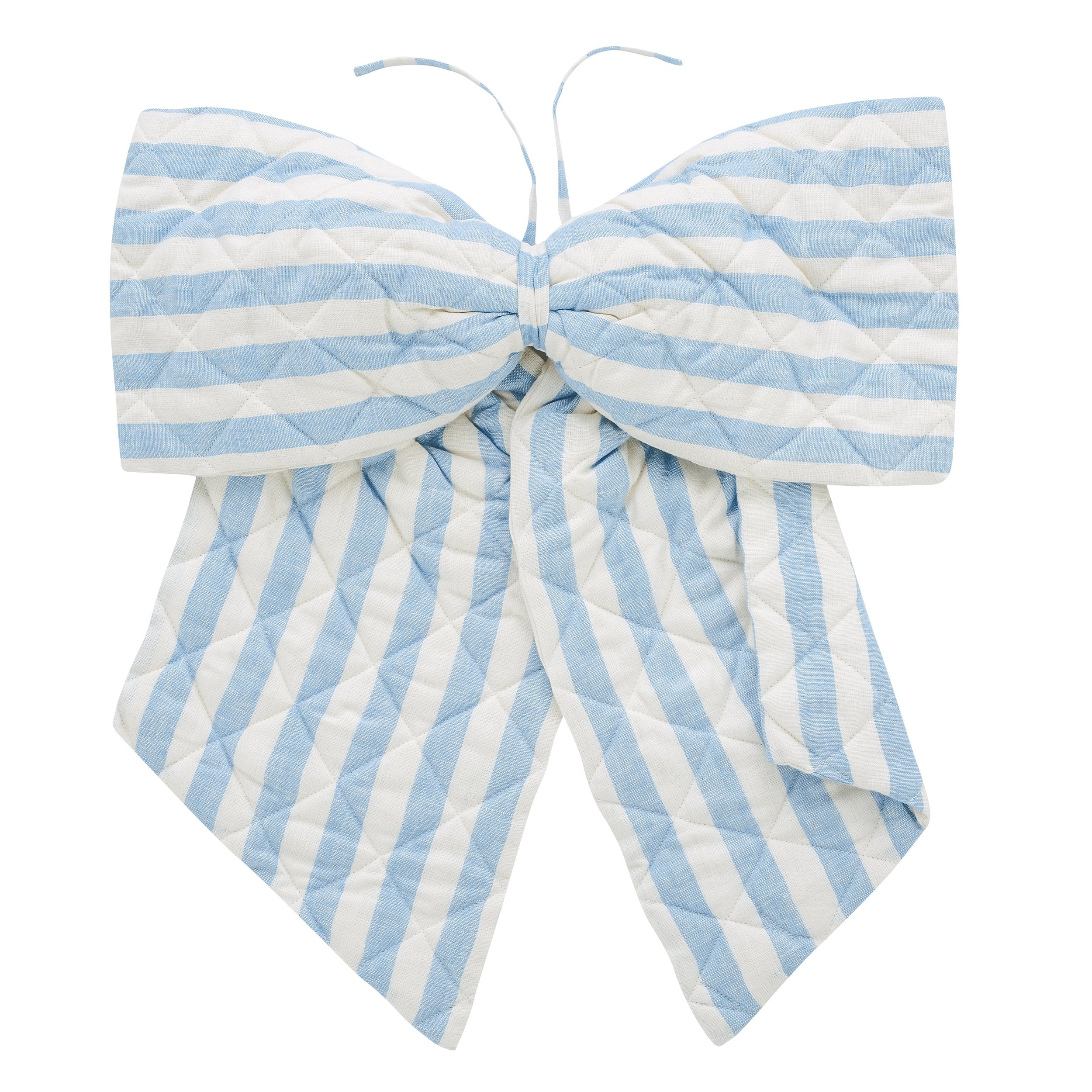 Candy stripe quilted bow, cornflower