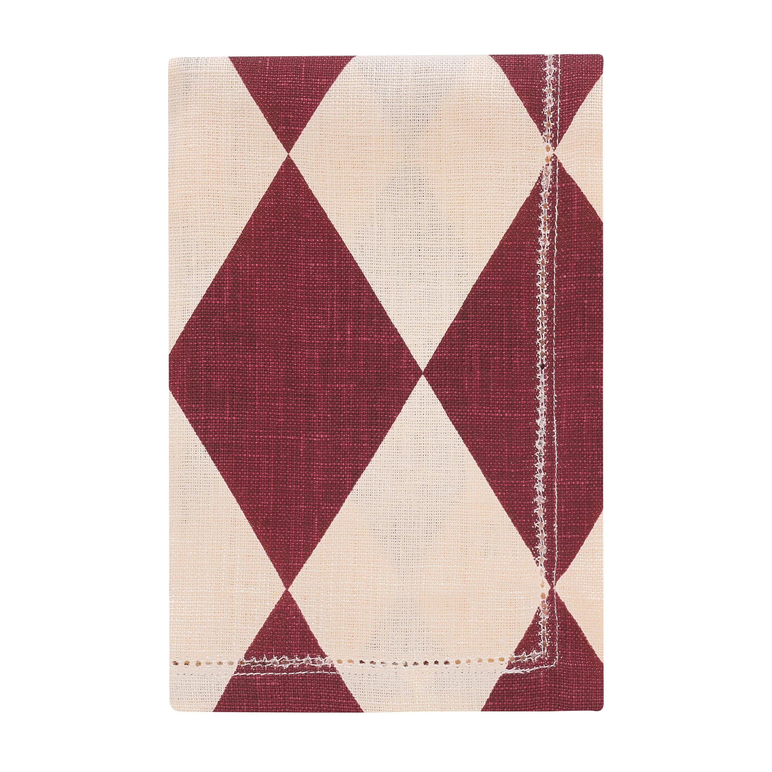 Harlequin napkin, claret/cream, set of two