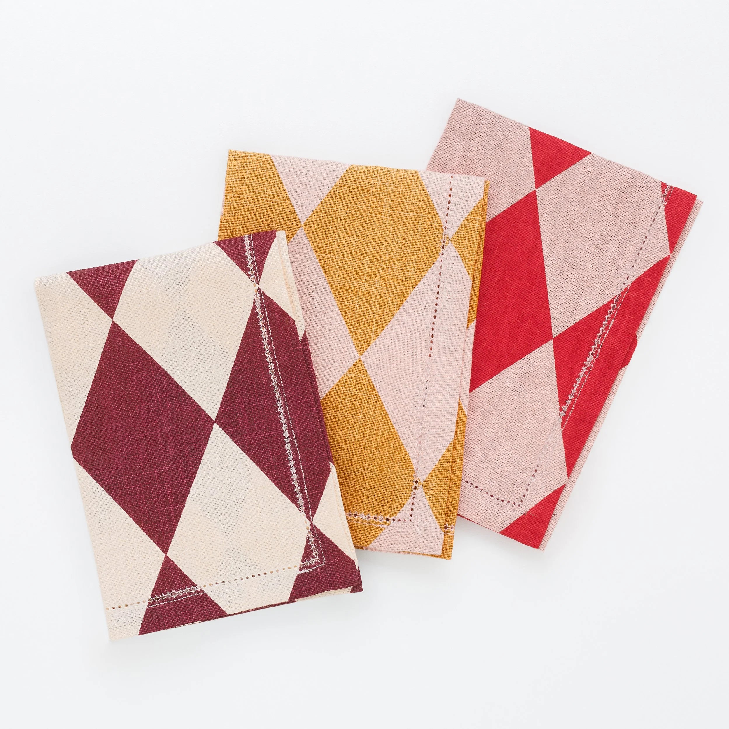 Harlequin napkin, claret/cream, set of two