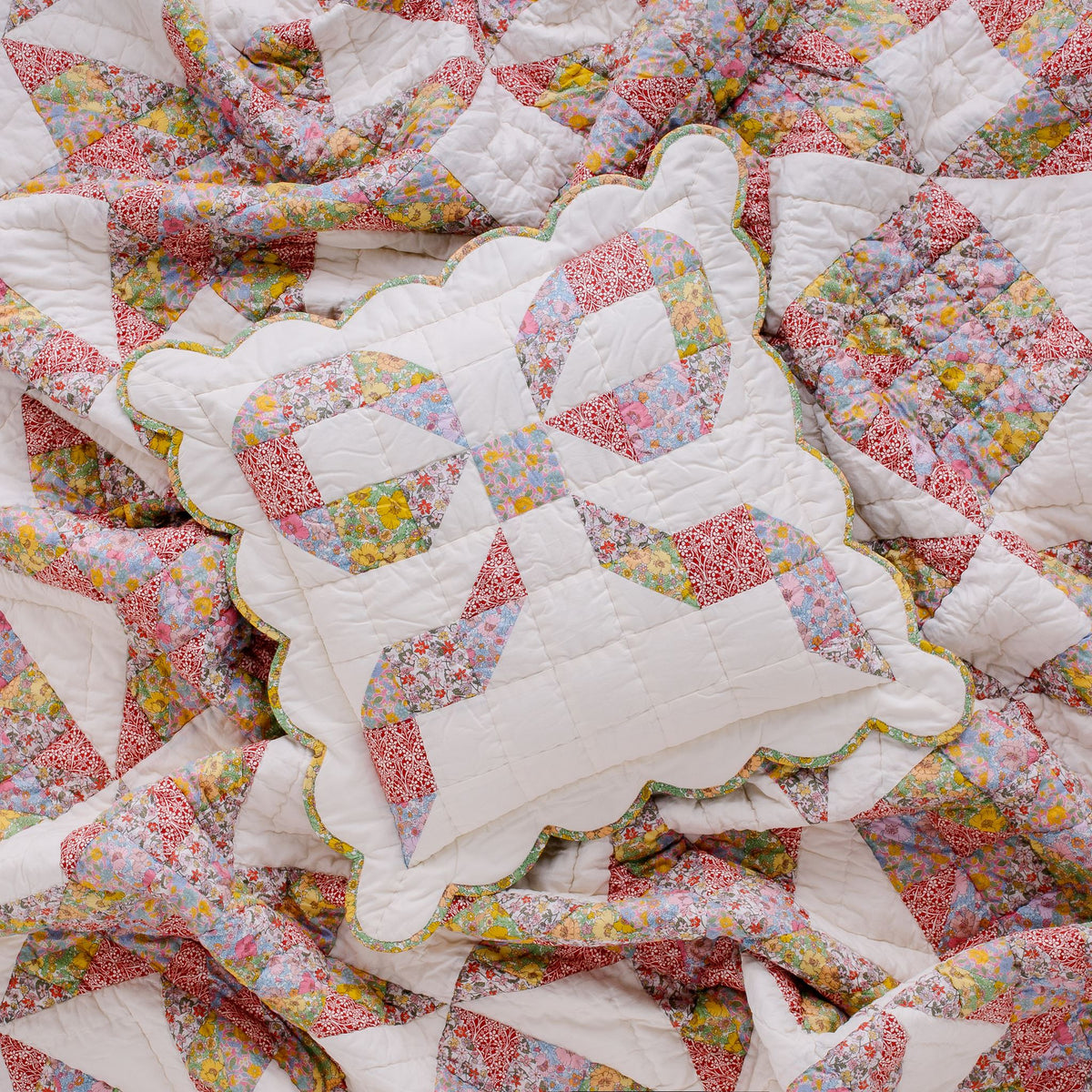 Ribbon - Made with Liberty fabrics patchwork cushion