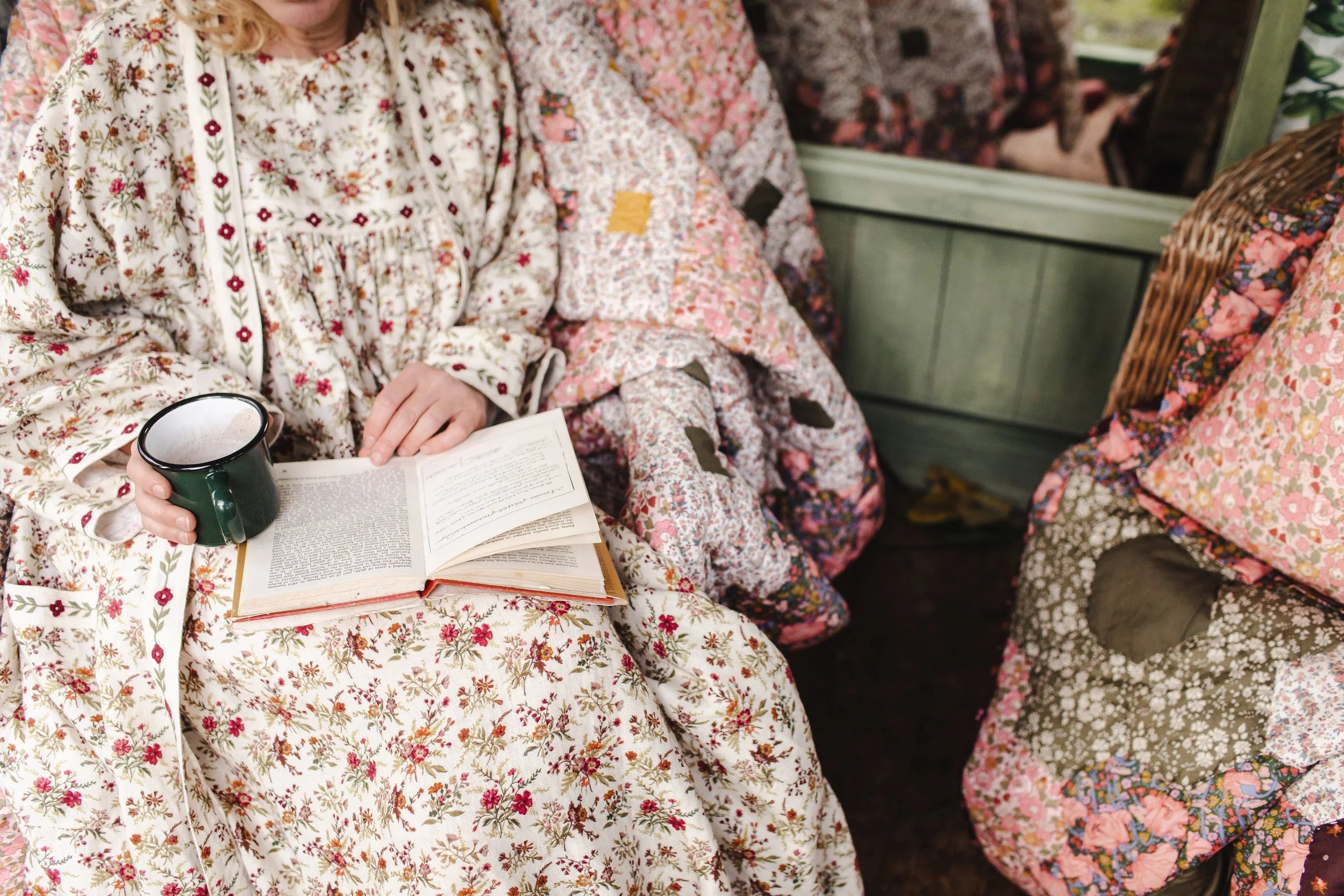 Prairie floral nightie/dress, cream