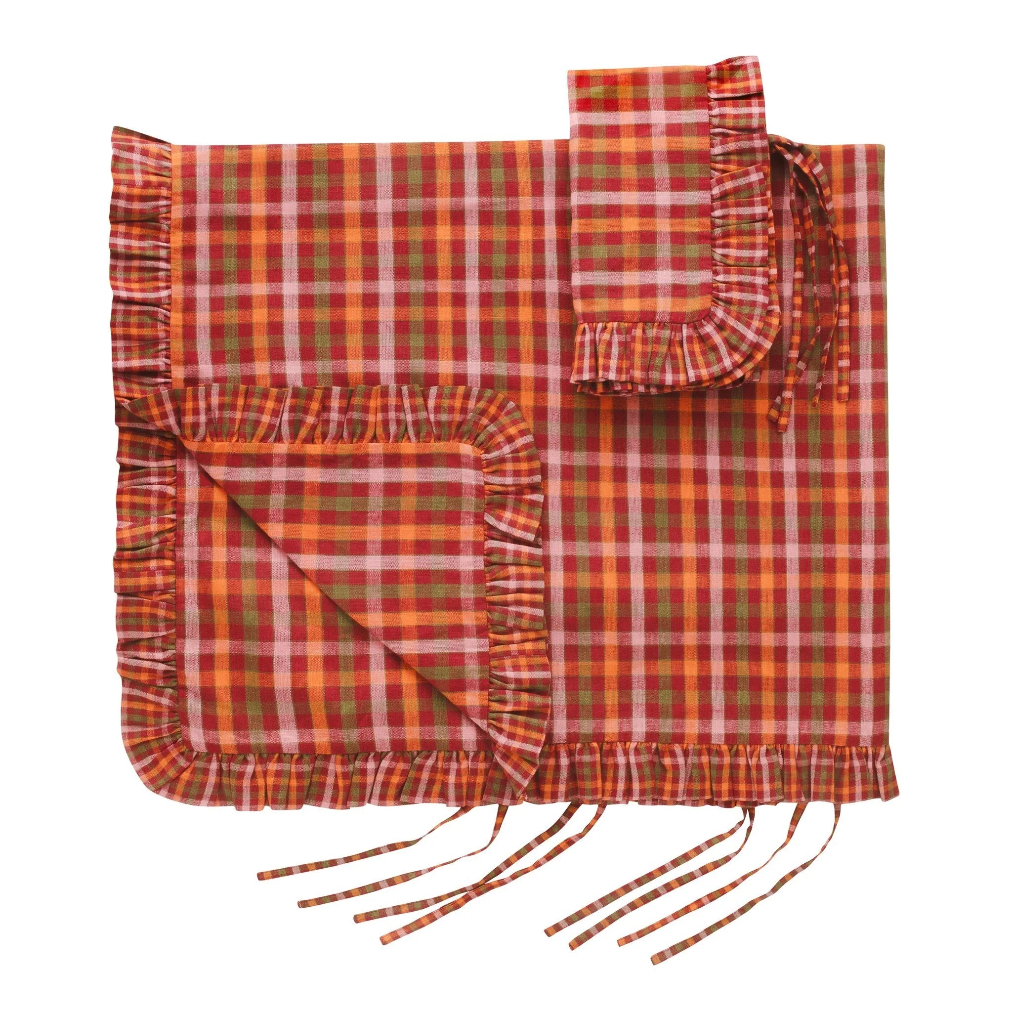Luumu check bedding set in a bag