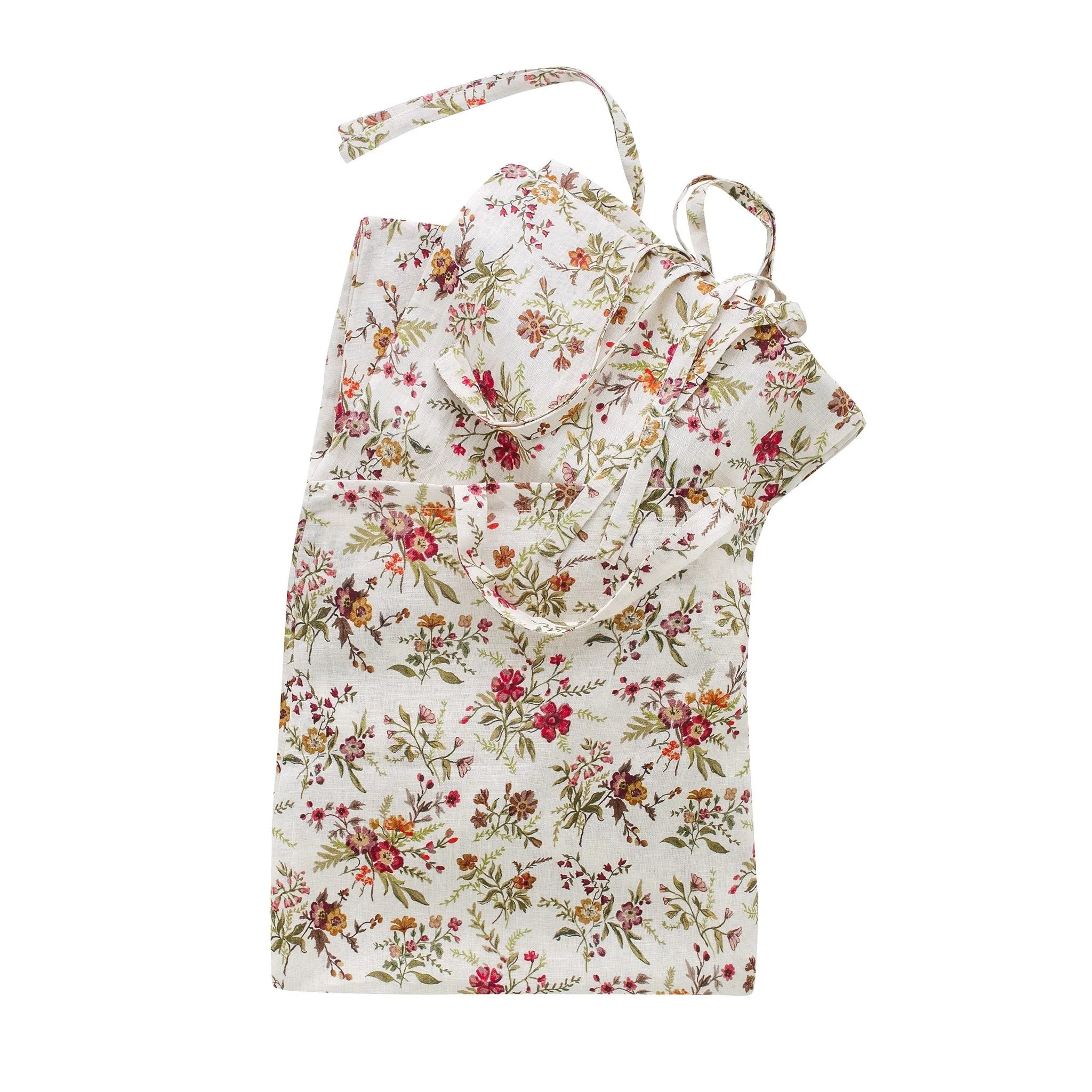 Prairie floral curtains, a pair in a bag - cream