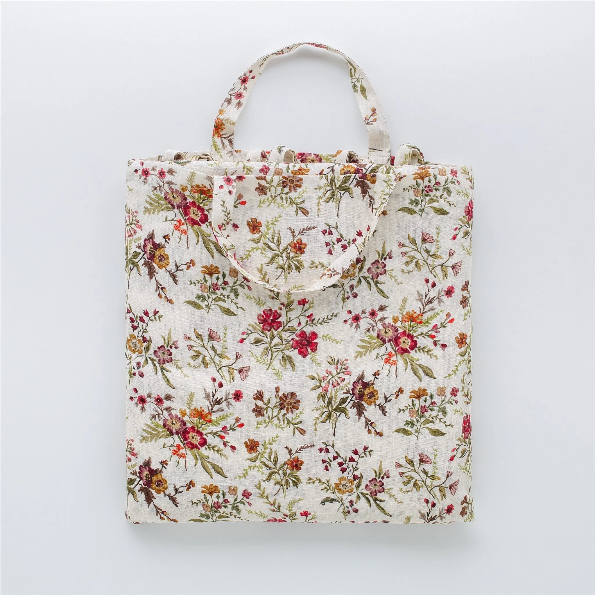 Prairie floral curtains, a pair in a bag - cream