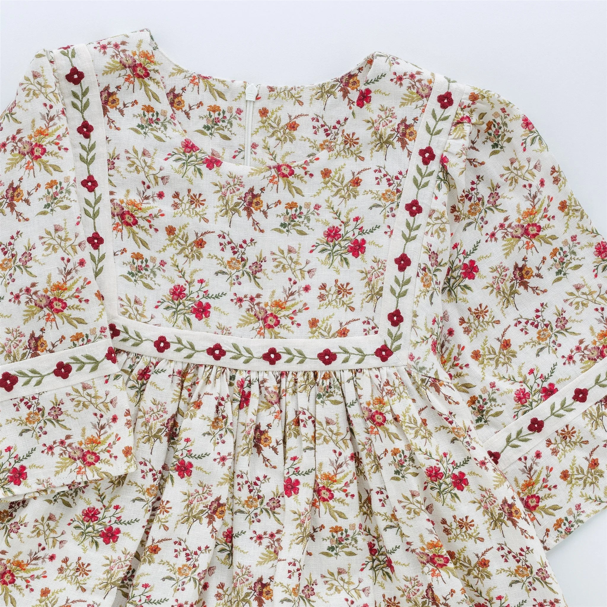Prairie floral nightie/dress, cream