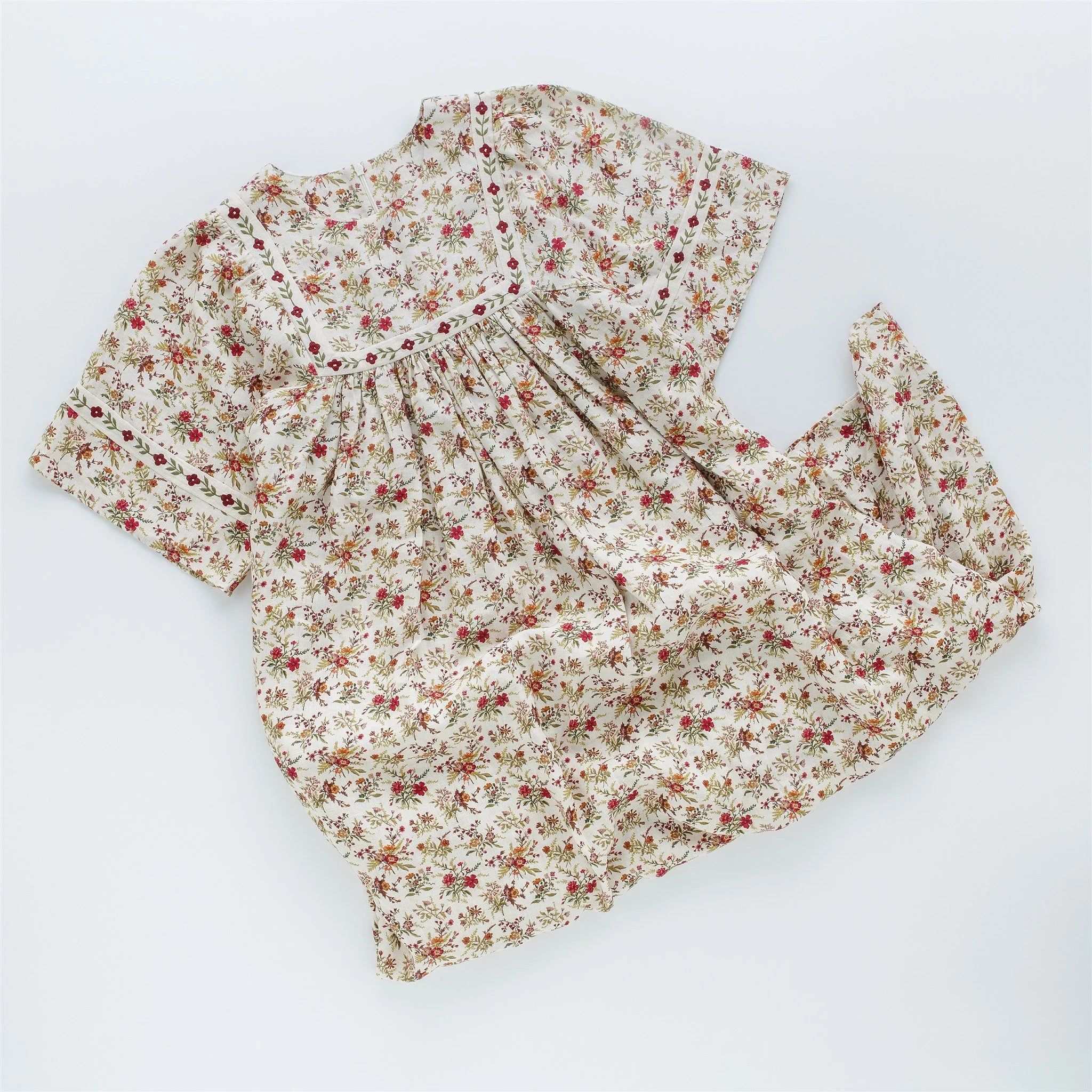 Prairie floral nightie/dress, cream