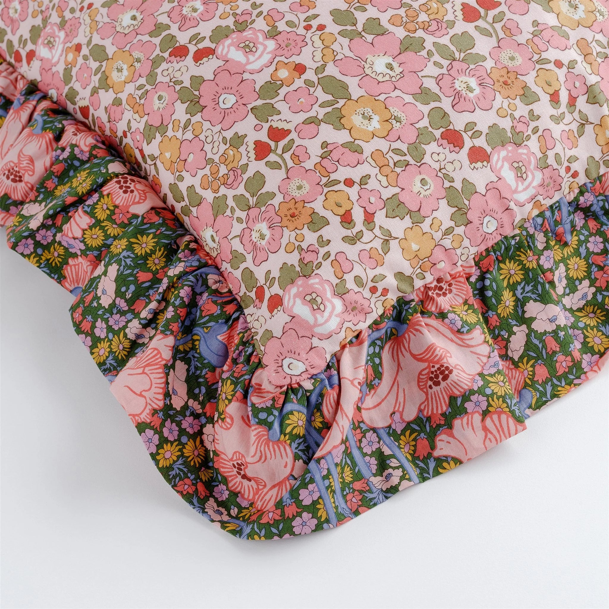 Betsy Field 'made with Liberty fabrics' frill cushion