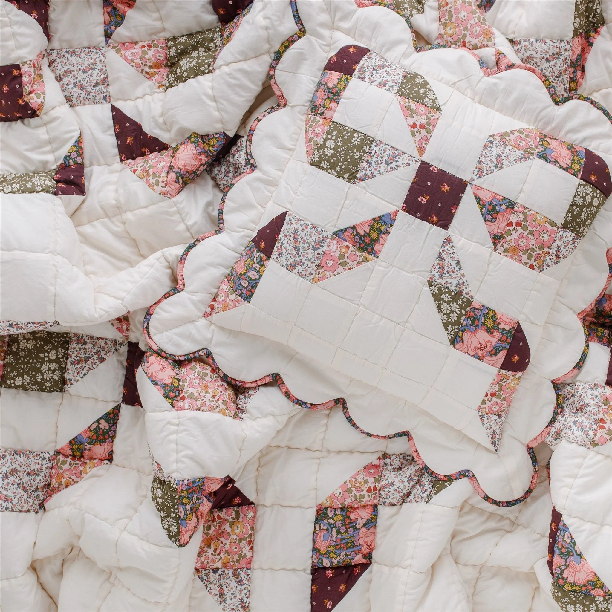 Bow - Made with Liberty fabrics patchwork cushion