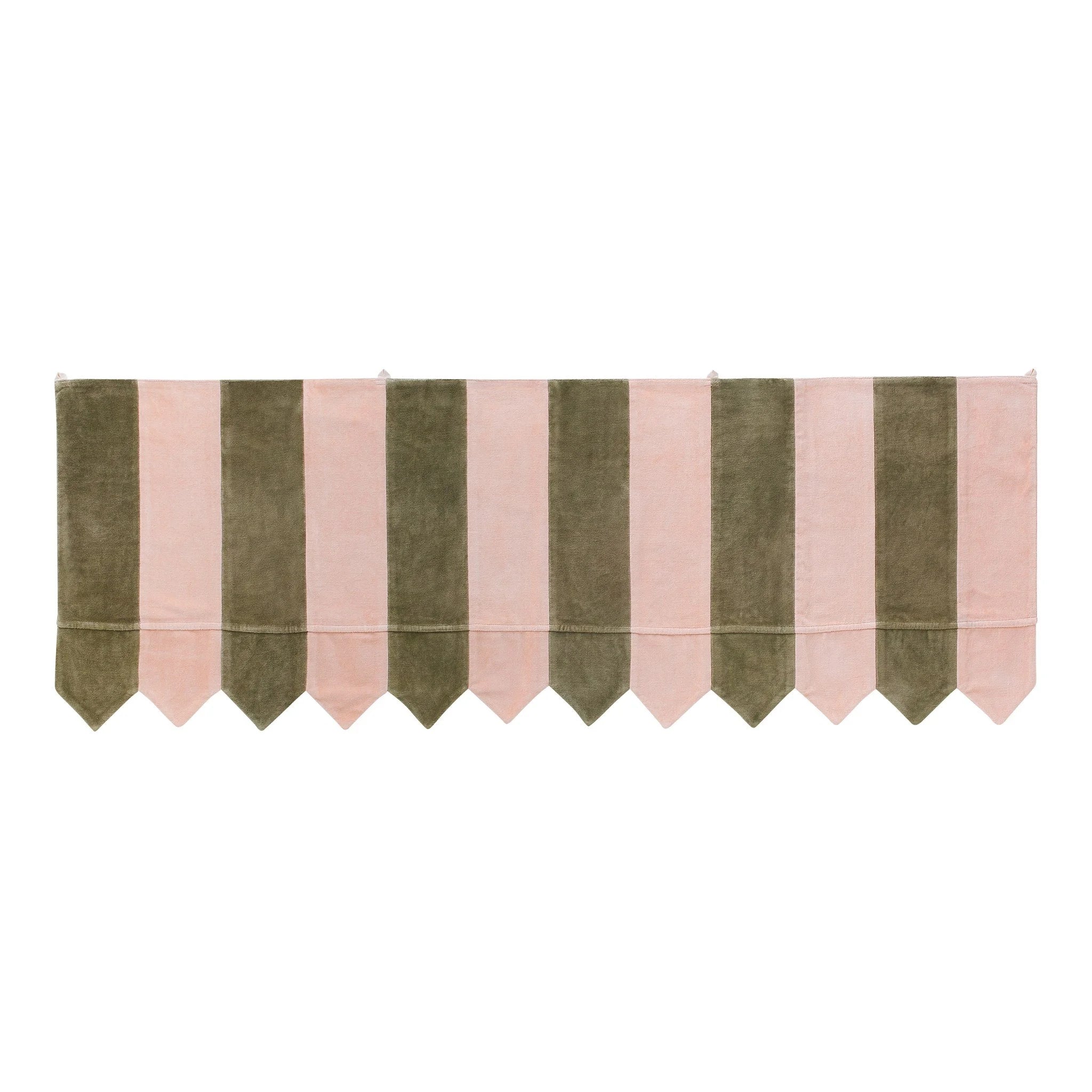 Sirkus stripe patchwork toran, olive/peach