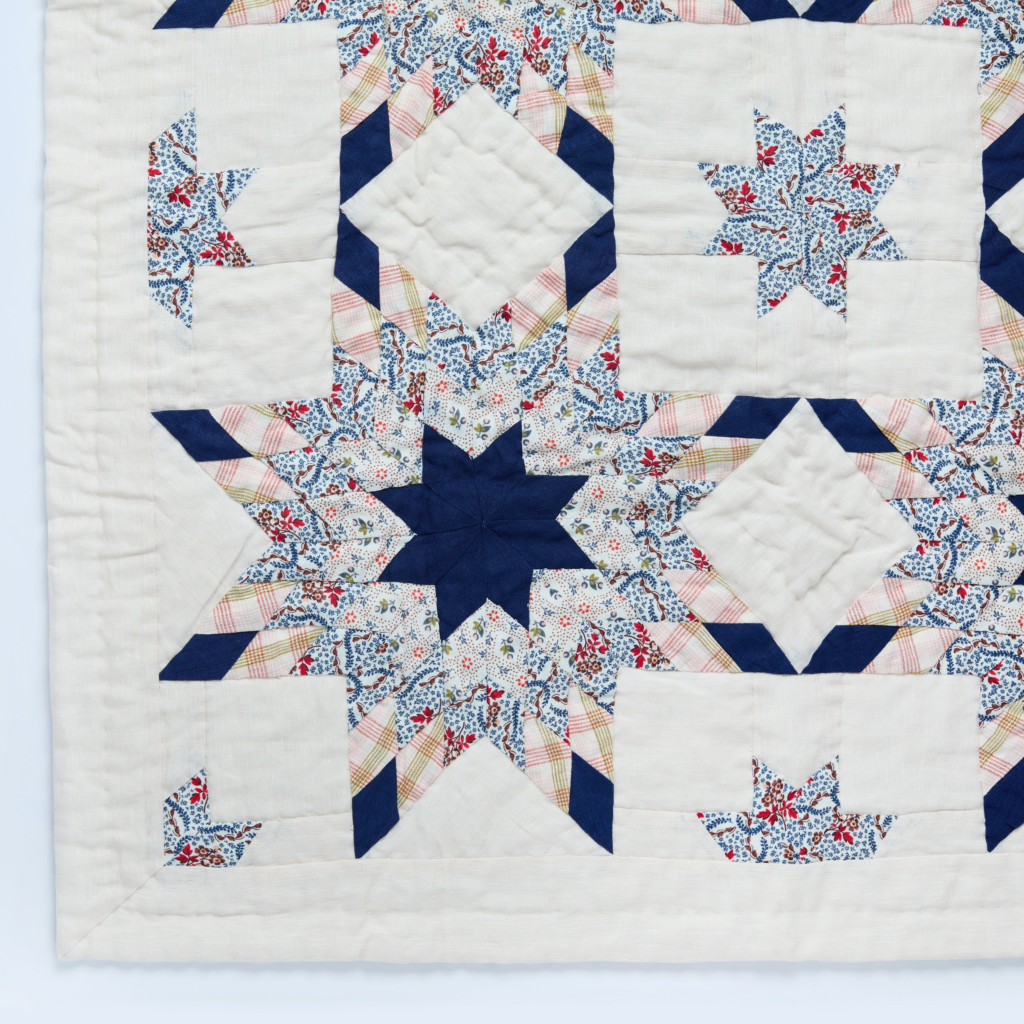 Harvest Star patchwork quilt BABY, navy