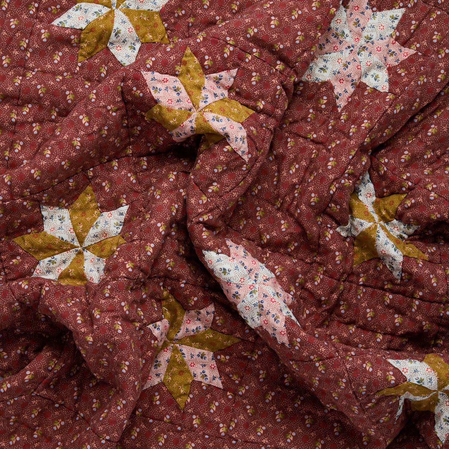 Tähti patchwork quilt BABY, cacao