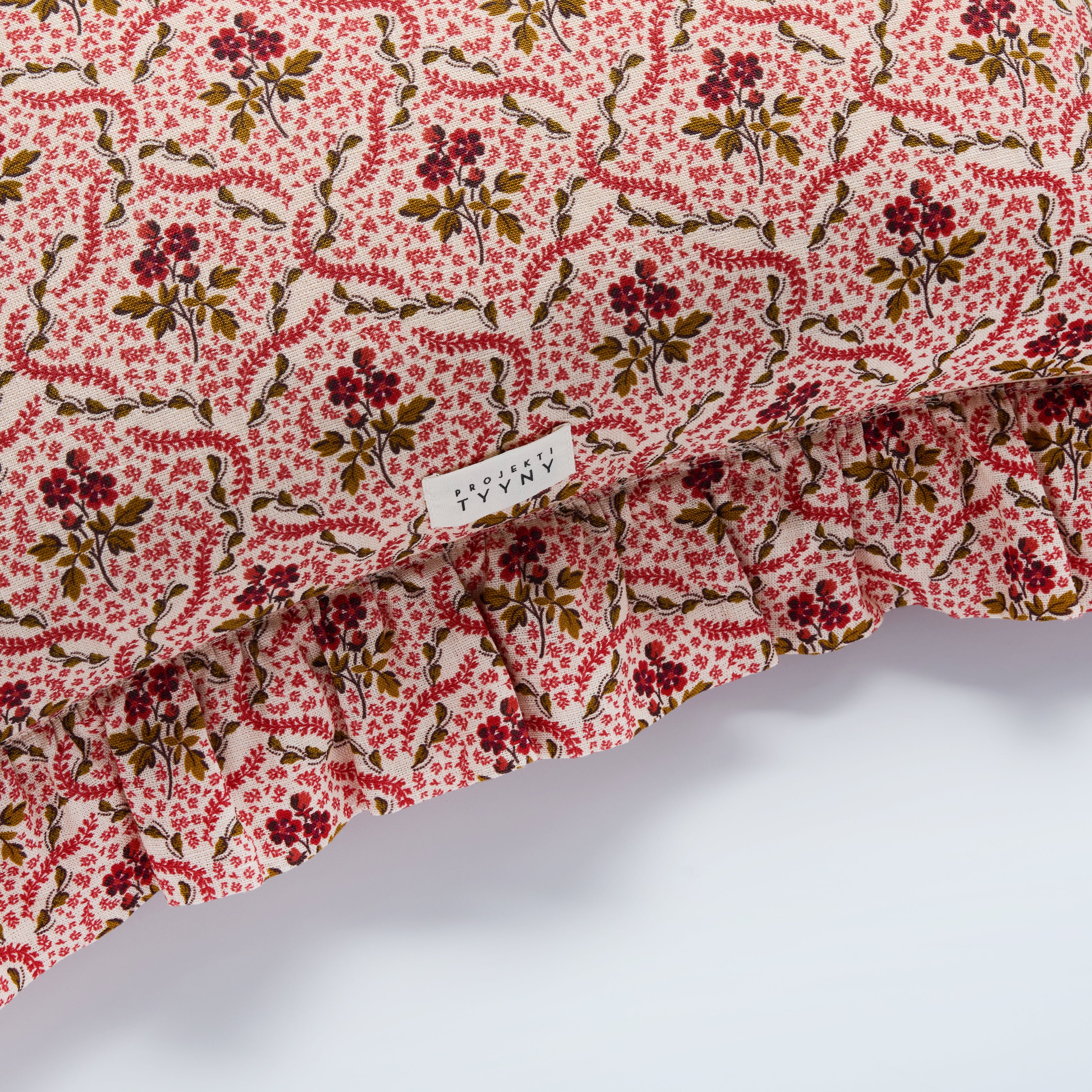 Rosalie Vine frill cushion, pink
