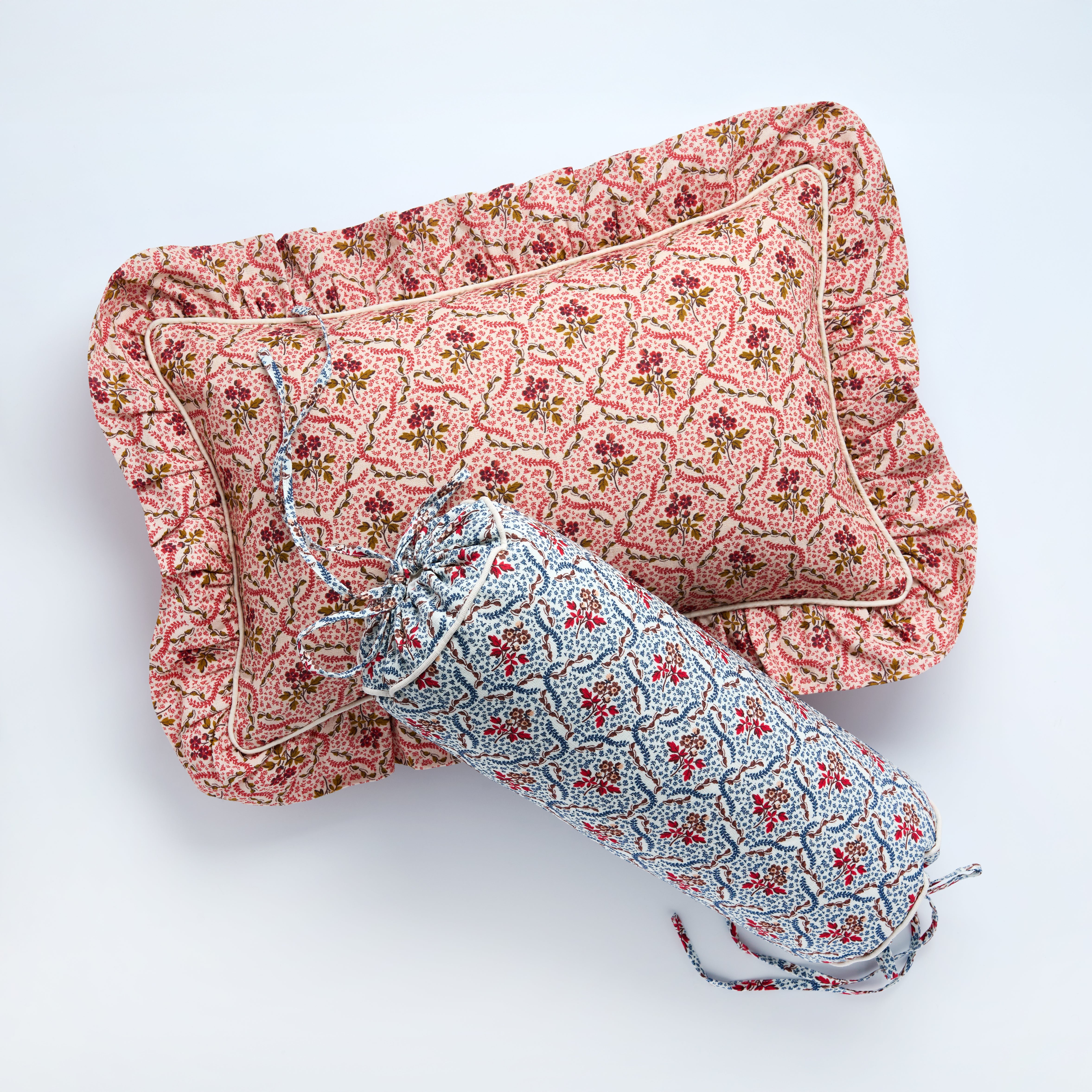 Rosalie Vine frill cushion, pink