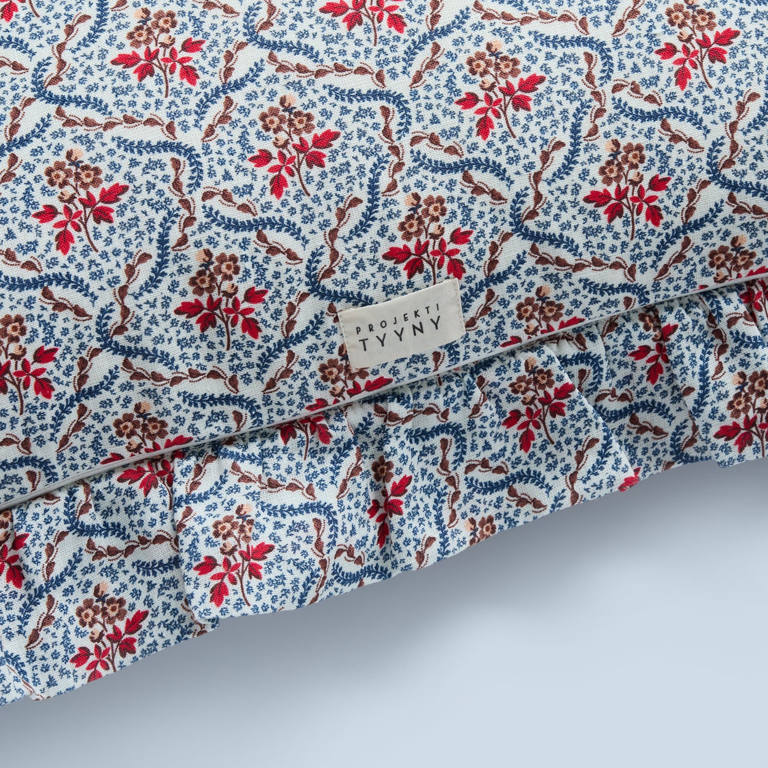 Rosalie Vine frill cushion, navy