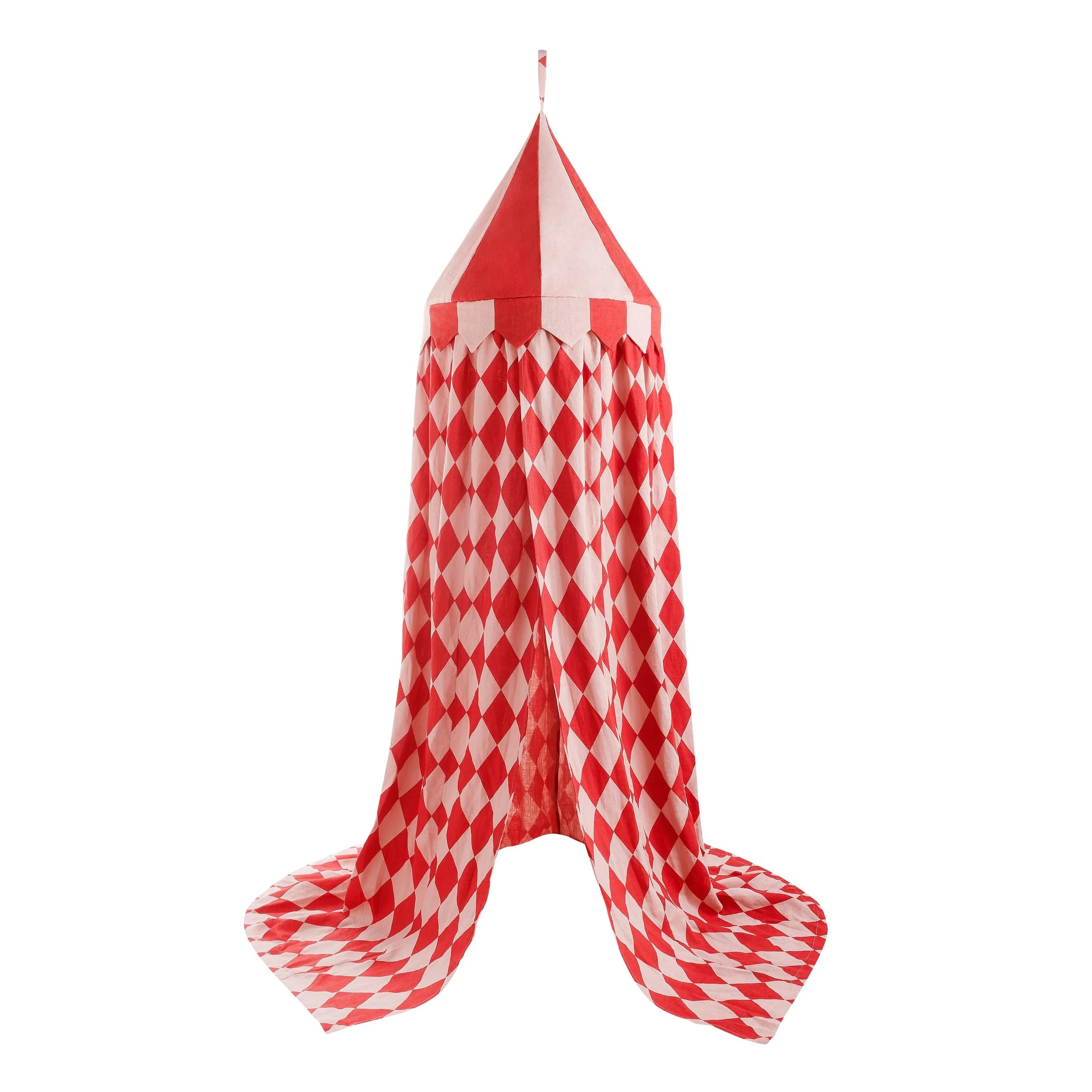 Harlequin canopy, red/pink