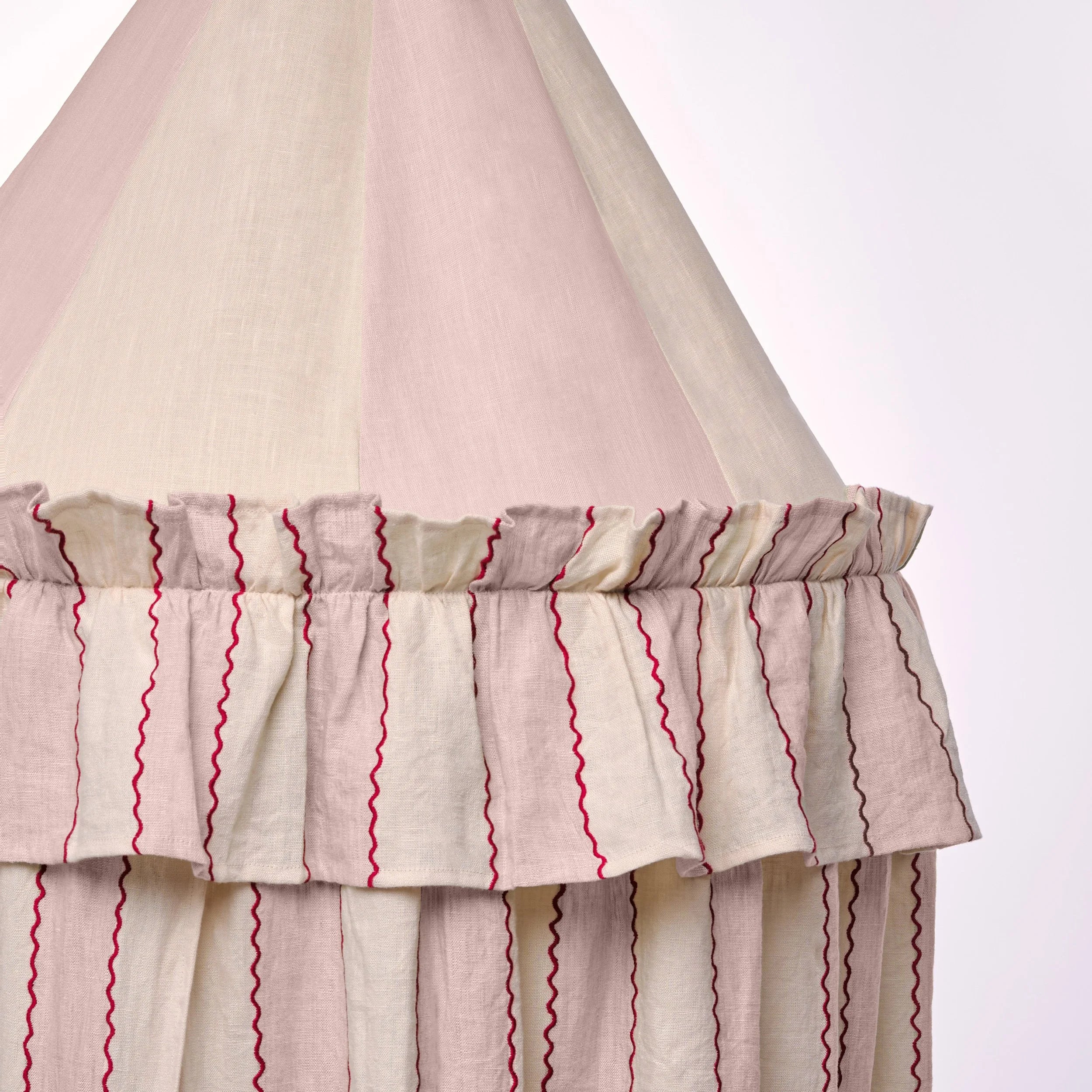 PRE-ORDER Marionette Stripe Embroidered canopy, pink, AUG DELIVERY