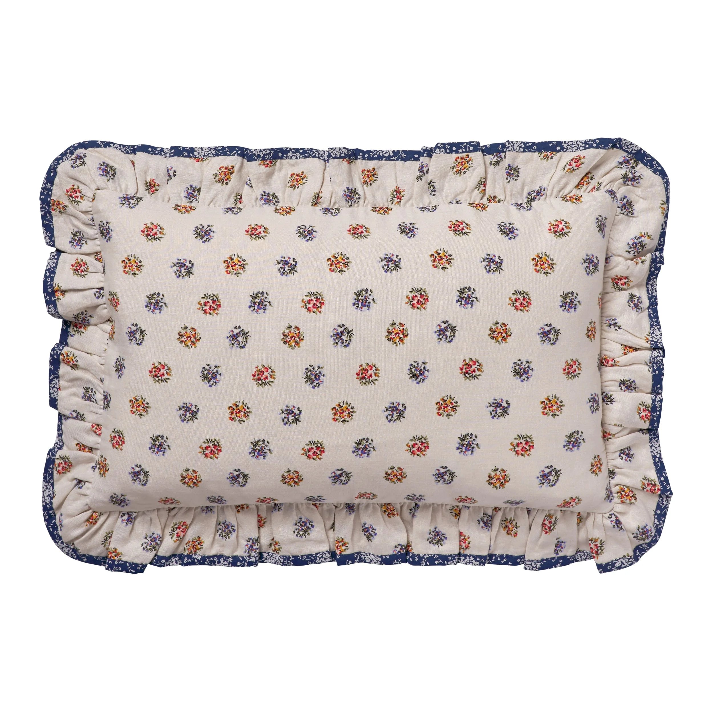 Lemmikki frill cushion, vanilla