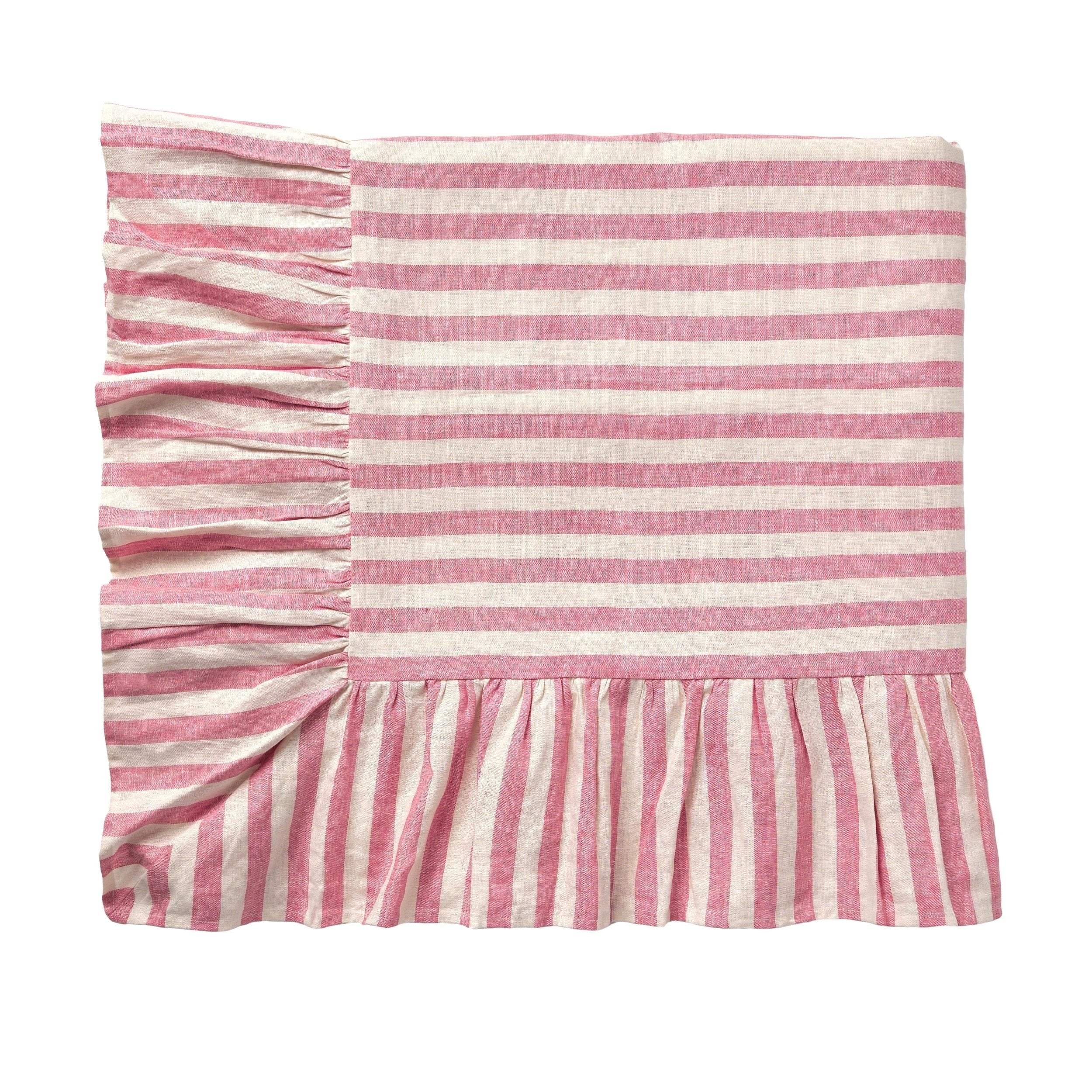 Candy stripe tablecloth, peony