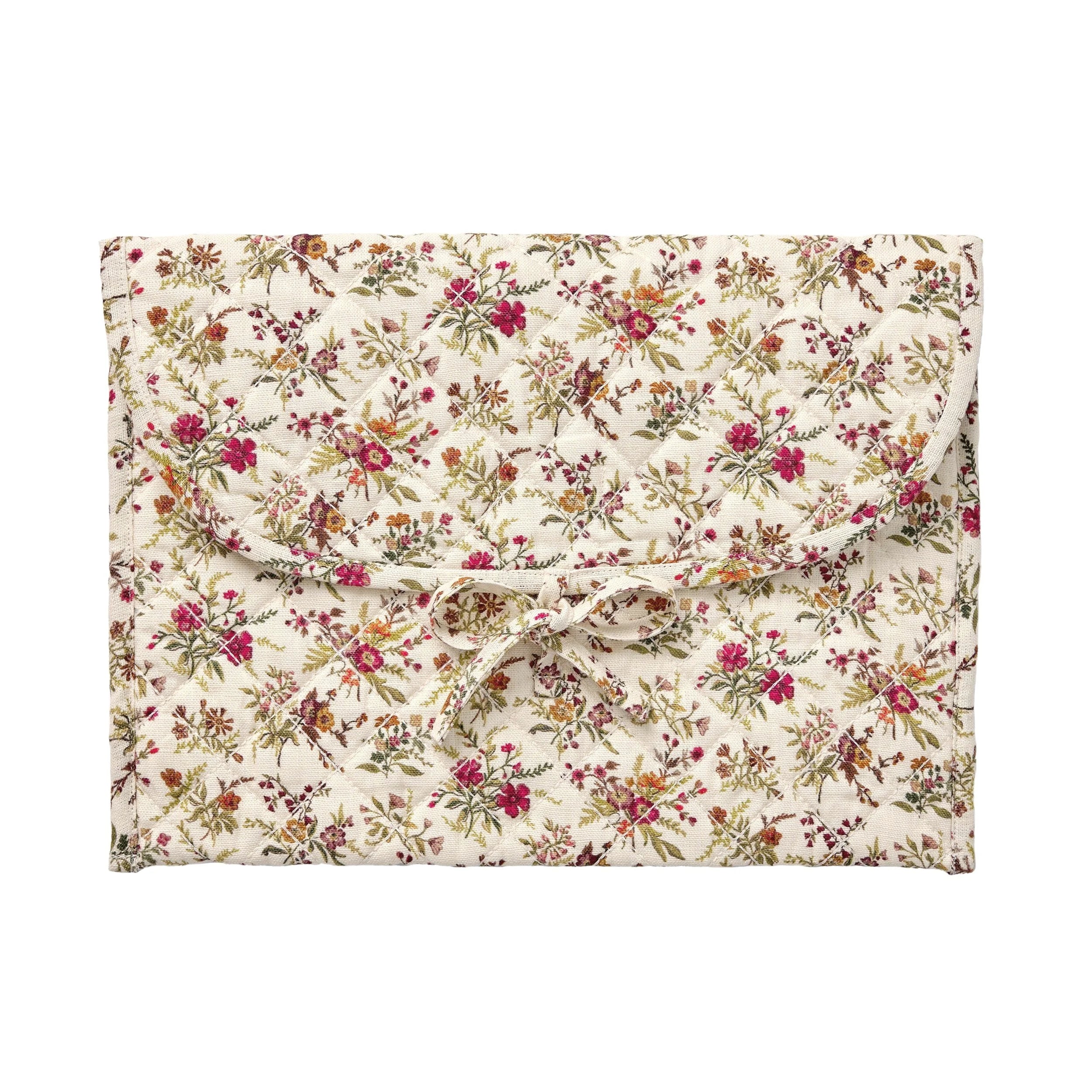 Prairie floral laptop case, cream