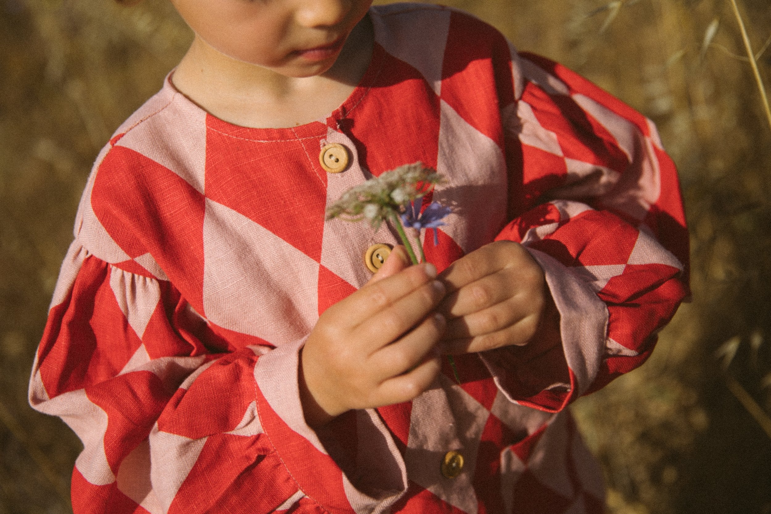 PT x NbW Harlequin balloon sleeve pyjama, red/pink
