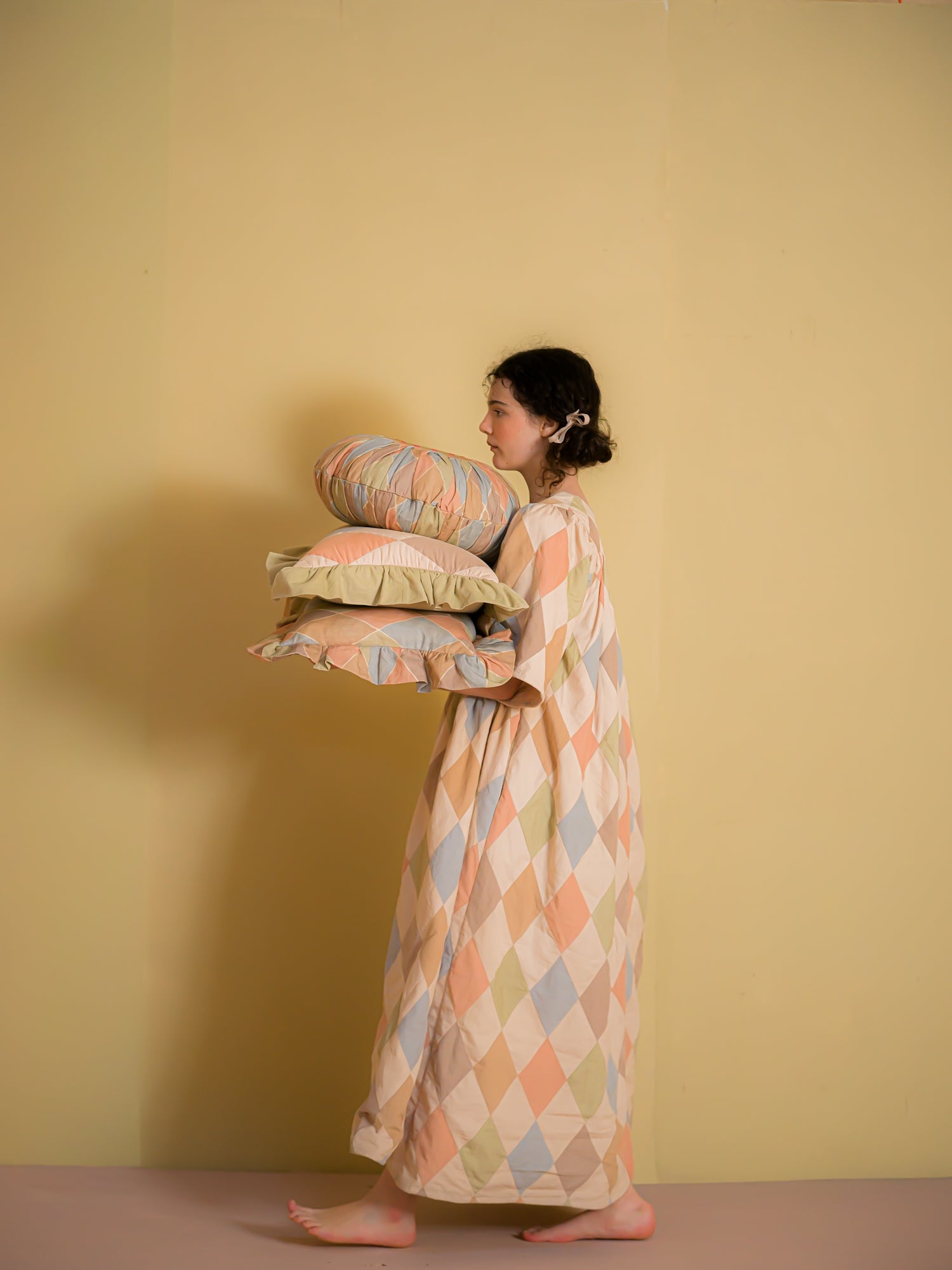 Harlequin patchwork maxi dress