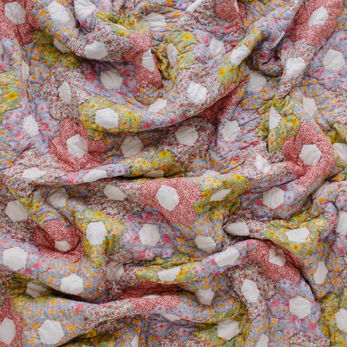 Petit Posy, made with Liberty fabrics, patchwork BABY quilt
