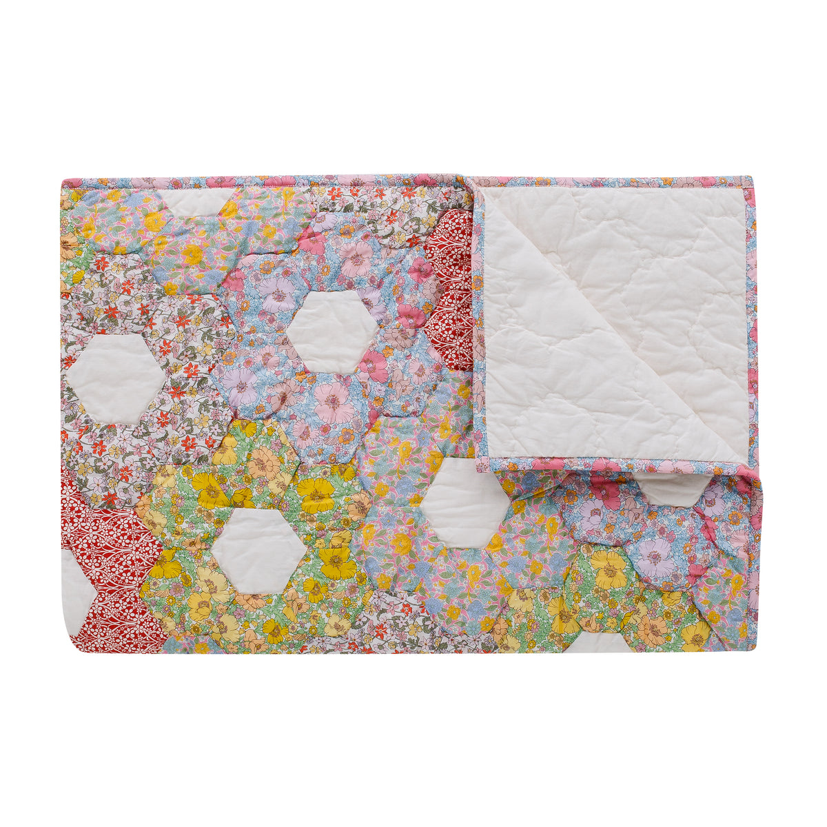 Petit Posy, made with Liberty fabrics, patchwork BABY quilt