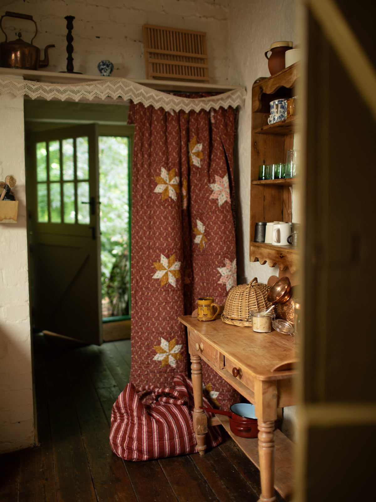 Tähti patchwork quilt, cacao