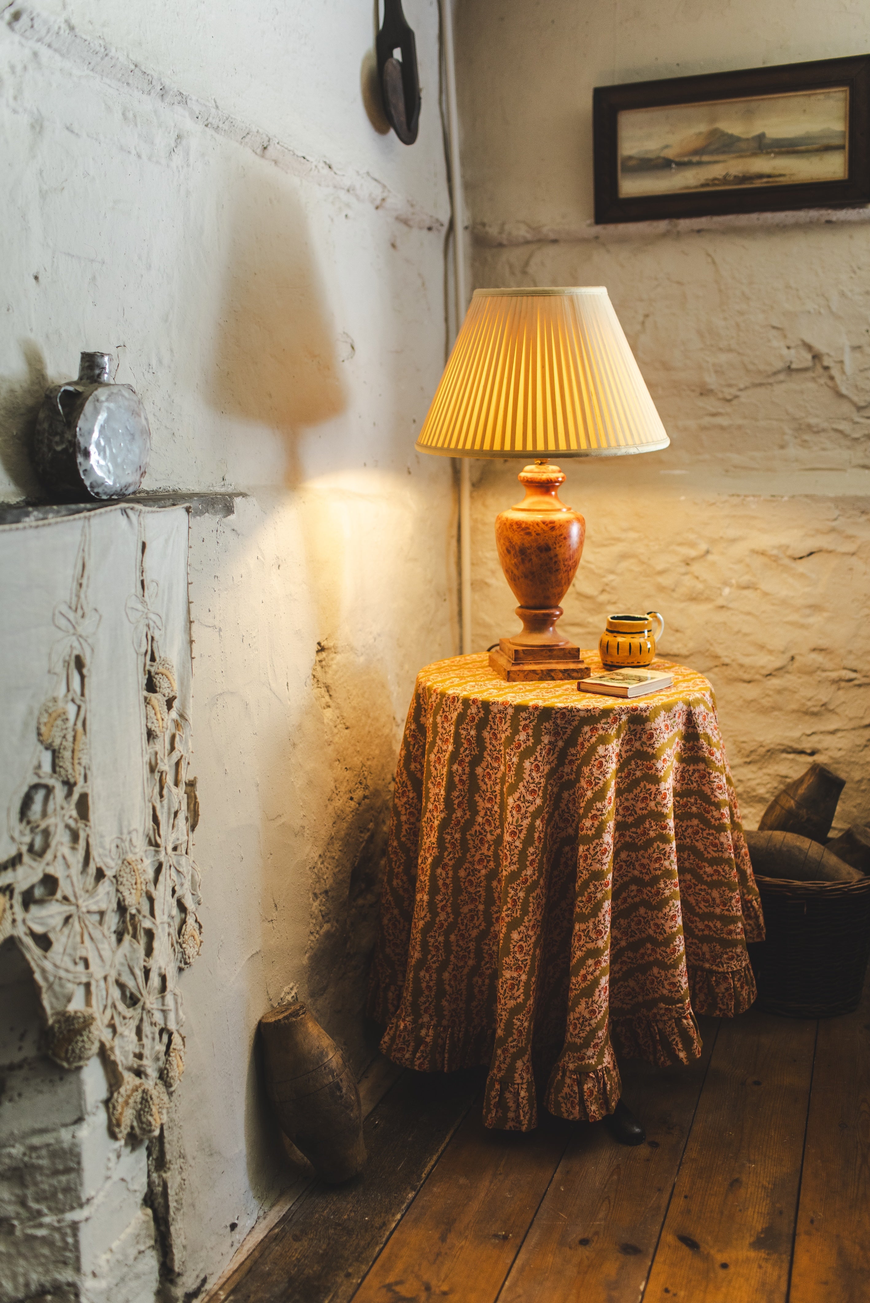 Hedgerow stripe tablecloth, turmeric